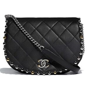 Chanel gold and silver stud crossbody bag
